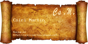 Csiri Martin névjegykártya