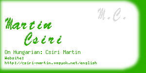 martin csiri business card